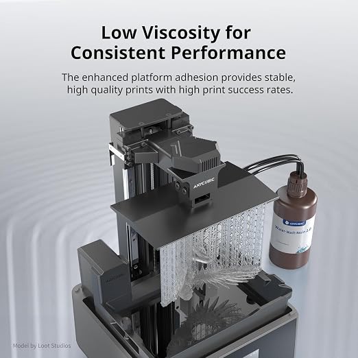 ANYCUBIC Water Washable 3D Printer Resin, 405nm High Precision UV-Curing 3D Resin, Low Shrinkage Photopolymer Resin for 8K Capable LCD DLP Resin 3D Printer Printing (Clear + Clear, 2000g)