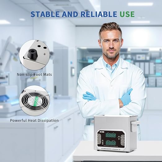 DK SONIC Professional Ultrasonic Cleaner 3L,120W Precision Ultrasonic Jewelry Cleaner with Timer,Heater&Touch Control, Multi-Application for Glasses,Chains,Watches (Include Basket)