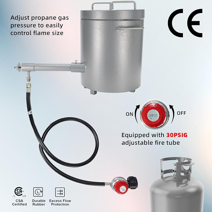 Metal Melting Furnace, 12 Kg Propane Melting Furnace with Crucibles & Tongs Kiln, Casting Refining Smelting for Precious Metals Gold Silver Tin Aluminum Melting Casting Tool