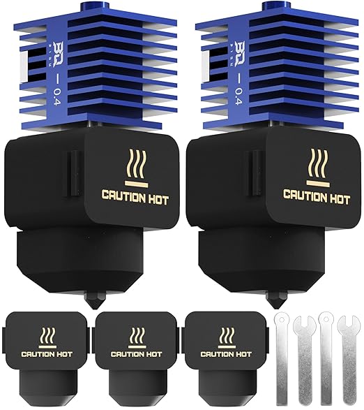 2 Pack BIQU Panda Juicer SF Hotend Print Head Kit for Bambu-Lab A1/A1 Mini 3D Printer Upgrade Standard Flow High Temperature Hot End 0.4mm Hardened Steel Detachable Nozzle with 5PCS Silicone Sock
