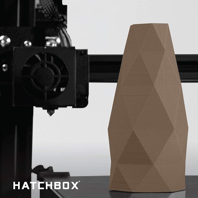HATCHBOX 1.75mm Wood PLA 3D Printer Filament, 1 KG Spool, Dimensional Accuracy +/- 0.03 mm, 3D Printing Wood Filament