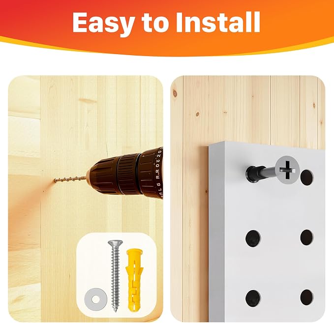 3 Pcs 24”×16”Metal Pegboard Panels, Heavy Duty Peg Boards with Hooks, Steel Organization Panels for Garden Tool Storage, Walls Home, Office, White
