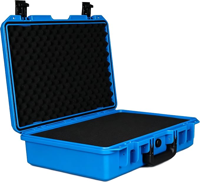 IP67 Waterproof Protective Hard Case with Custom Foam Insert, 18", Blue | For Technicians, Photographers And Field Work; Fits Tools, Cameras, Drones, Audio Gear, Electronics And Test Instruments