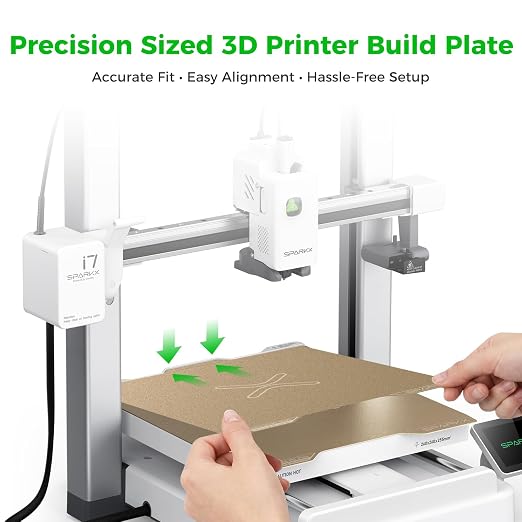 Creality SparkX i7 Build Plate Original 265x300mm Dual Side Textured PEI Bed Plate Spring Steel Magnetic 3D Printer Build Plate for Creality SparkX i7