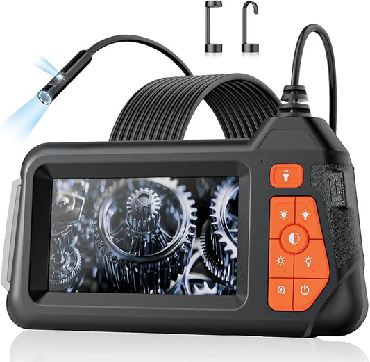 Endoscope Camera with Light: 4.3" 1080P HD Dual-Lens Inspection Borescope Camera for Sewer - 16.4ft Waterproof Industrial Endoscope - Flexible Snake Bore Scope for Plumbing Automotive