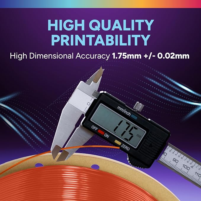 OVERTURE High Speed TPU 95A Flexible 3D Printer Filament 1.75mm | High Elasticity & Durability Filament,1kg Spool(2.2lbs),Fit Most FDM Printer(HS TPU Translucent Orange)