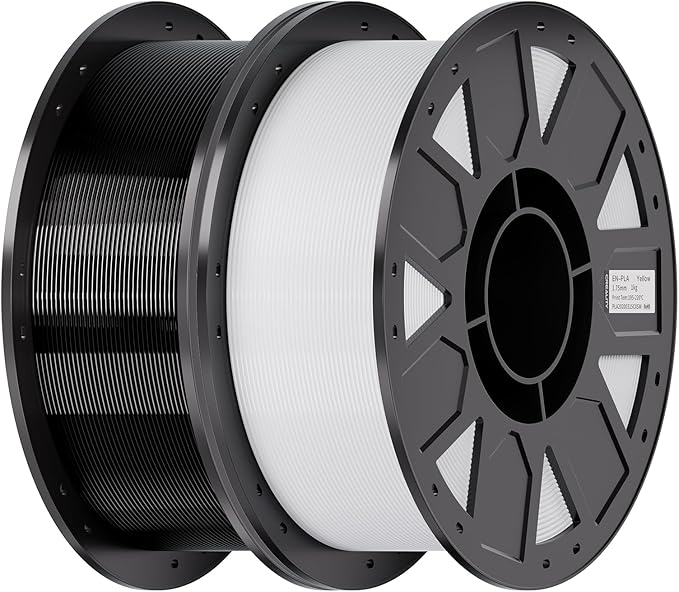 Creality Ender PETG 3D Printer Filament 1.75mm 2KG (4.4bs), High Precision, Strong Toughness, Odorless, Better Flow, Moistureproof 3D Printing Ender PETG Filament, Black & White