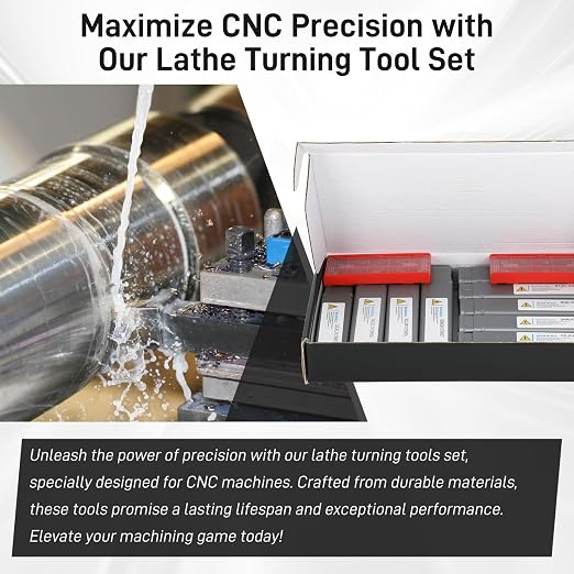 Indexable Lathe Turning Tool 27Pcs Kit 1/2'' 12mm Shank, 9Pcs Metal Lathe Tools Holder Set with 18Pcs Inserts, for Turning Grooving Threading Boring, lathe tooling with reverse tool design