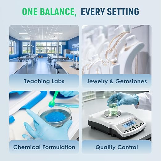 Antstone Lab Scale 500g x 0.001g Accuracy Digital Scientific 1mg Scale Laboratory Precision Analytical Balance with Windshield 001 Gram Readability Digital Jewelry Weighing Scale with 200g Weight