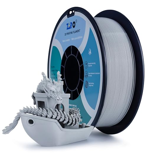 ZIRO PLA Filament 1.75mm, Pure Color 3D Printer Filament, PLA PRO Basic Color Series, 1.75MM 1KG Spool, Fit Most FDM Printers, Gray