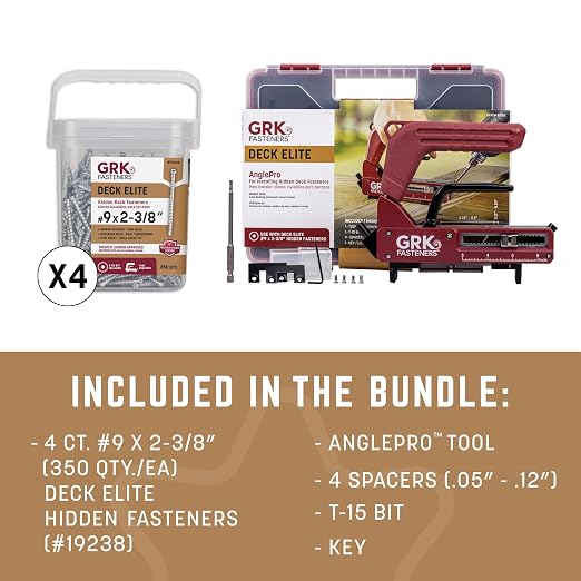 GRK Fasteners AnglePro™ Hidden Fastening Deck Kit, with Screws (1400 PCS)