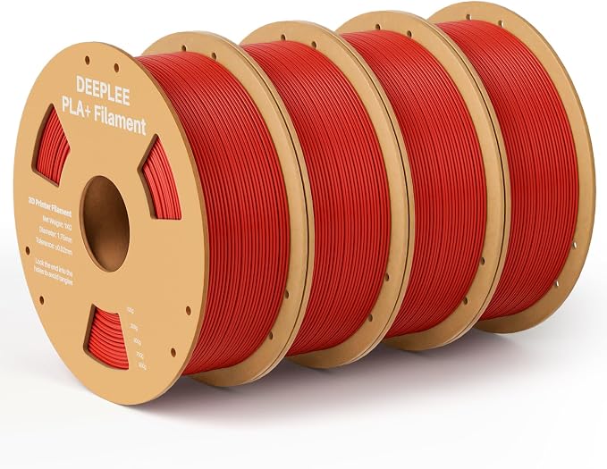 PLA+ 1.75mm 3D Printer Filament, PLA Plus with Dimensional Accuracy +/- 0.02mm, Higher Strength and Toughness, Neatly Wound, No Clogging, Fits for Most FDM 3D Printers, 4KG Red