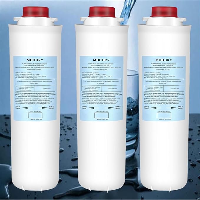 Upgrade elkay 51300c replacement filter for Elkay EWF3000 51300c Water Filter,Compatible with Ezh2o 51300c Filter Replacement Bottle Stations 3000 Gallon, (3 Packs-No Chip)