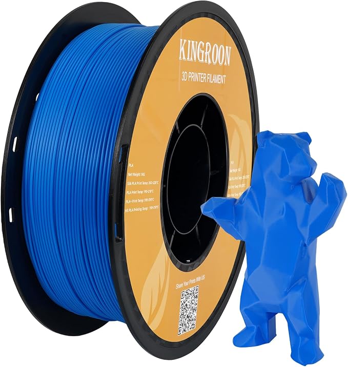 Kingroon High Speed PLA 3D Printer Filament 1.75mm, 3D Printer Rapid Filament for 30-600mm/s Hyper Printing Filament, Dimensional Accuracy +/- 0.03 mm, 1kg Plastic Spool(2.2lbs) (Blue)