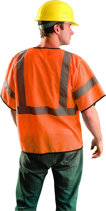 OccuNomix ANSI/ISEA 107-2020 Class 2 Type R Mesh Surveyor Vest - Reflective Safety Vest with Pockets, Dual Sizes (S/M-4X/5X)