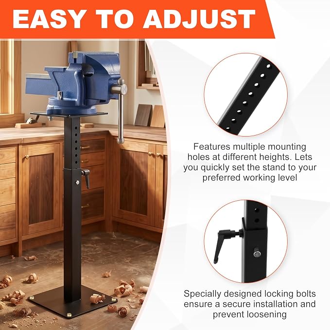 SPARKWHIZ Bench Grinder Stand Heavy-Duty, Adjustment Bench Grinder Mount Compatible with Most Bench Grinders and Vises