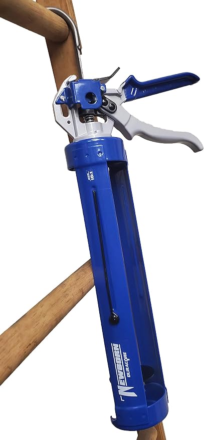 Newborn Super Smooth Rod Revolving Frame Caulk Gun, 1/4 Gallon Cartridge, 18:1 Thrust Ratio