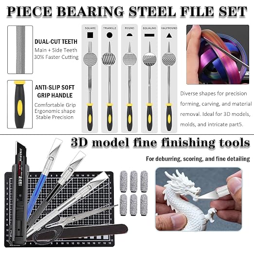 268 Pcs 3D Printer Tool Kit With Tool Bag for 3D Printer Modeler Integrates Basic Model Tools Print Nozzle Cleaning Kit Process Model Needs (Finishing Trimming Removal)
