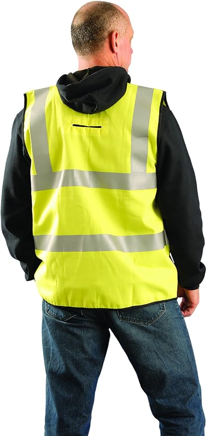 Occunomix LUX-SSCFGFR-Y3X Classic Flame Resistant Cotton Dual Stripe Solid Vest, HRC 1, 3X-Large, Yellow