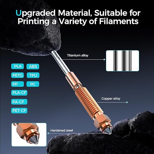 Creality Official K2 Plus Ceramic Heating Block Hotend Kit, with Quick-swap Nozzle Kit, Supports 350°C High Temperature, All-Metal Integrated Design Extruder Hotend for 3D Printer K2 Plus Combo