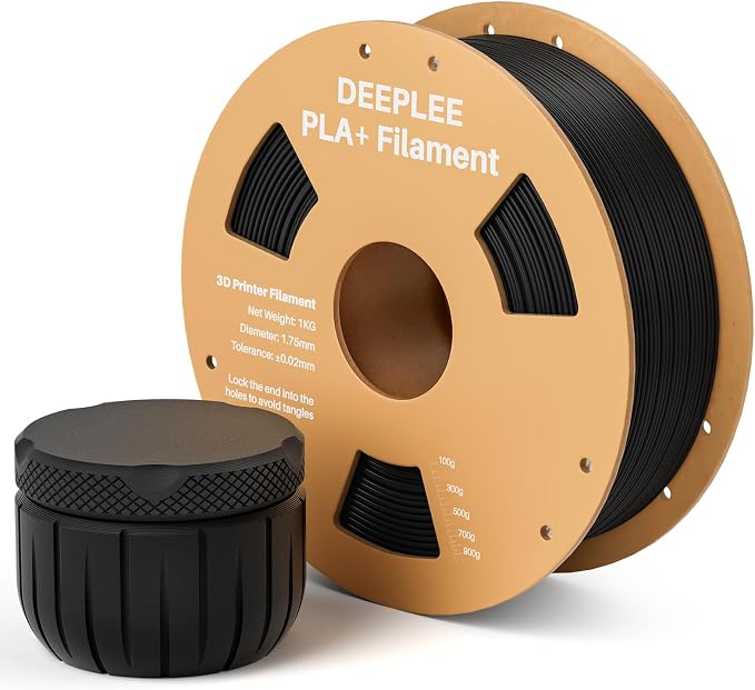 PLA+ 1.75mm 3D Printer Filament, PLA Plus with Dimensional Accuracy +/- 0.02mm, Higher Strength and Toughness, Neatly Wound, No Clogging, Fits for Most FDM 3D Printers, 1KG Black