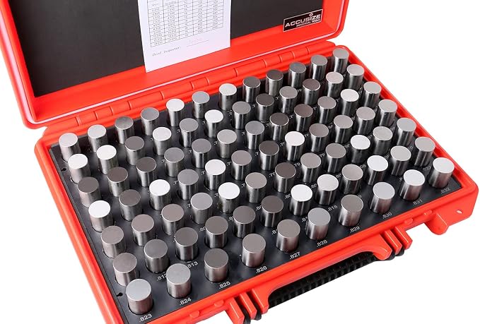 Accusize Industrial Tools 82 Pc 0.751'' To 0.832'' plus Pin Gauge Set, Class Zz, 2'' Overall Length, P5(+) | 82 Pc, Class ZZ, Plus Tolerance, 2" OAL, Steel, Electro-Etched Sizes