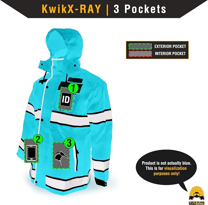 KwikSafety - Charlotte, NC - TORRENT Rain Jacket & Trench Coat ANSI OSHA Class 3 High Visibility Jacket Hi Vis Rain Gear