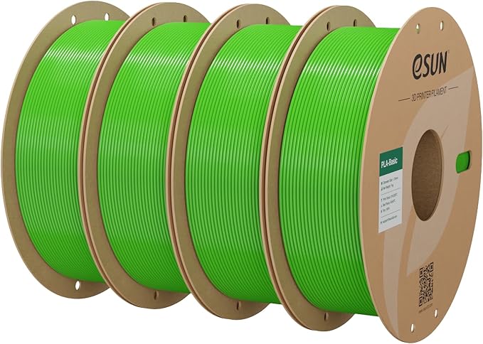 eSUN PLA Basic Filament 1.75mm, 1KG Spool (2.2 LBS) High Speed Printing 3D Printer PLA Filament,Designed for Fast Printing, Green 4Pack