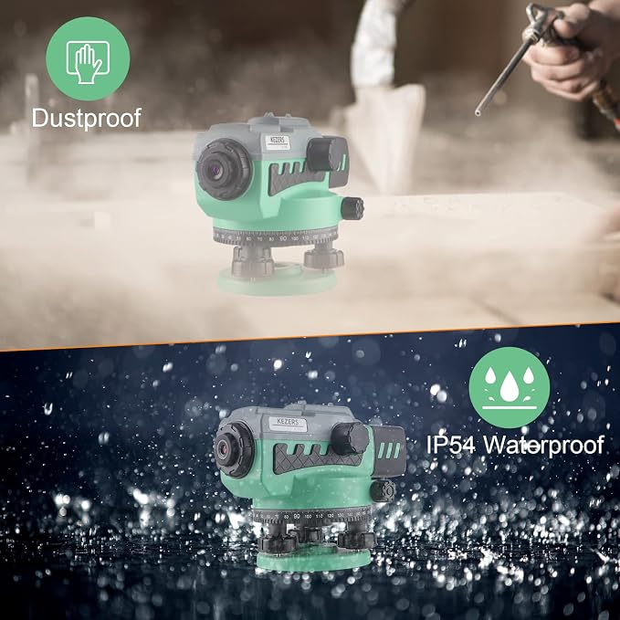 KEZERS 36X Transit Level,Automatic Optical Survey Level,High Precision Auto Level,Self-Leveling Tool for Builders,Waterproof/Height/Distance/Angle Measurement - KL-36X