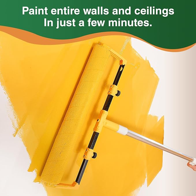 Voomey 18" Paint Roller Kit，10Pc Paint Roller Tray with Liner,12" 18" Microfiber Paint Roller,Paint Extension Pole，Suitable for DIY Interior Walls, Rooms
