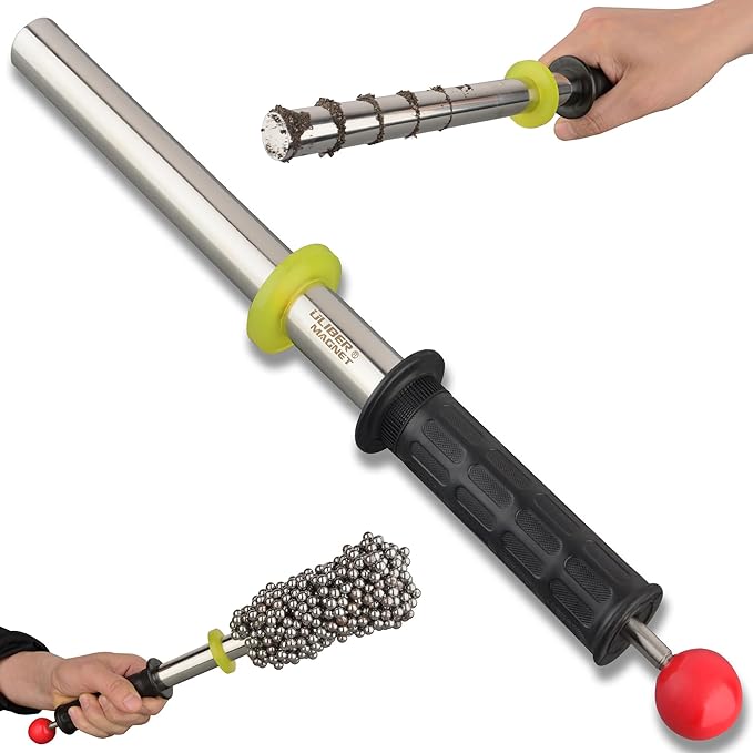 ULIBERMAGNET Magnetic Pickup Tool,8000 Guass Neodymium Magnetic Retrieving Tool Rod with Release Handle,Heavy Duty Magnetic Sweeper for Metal Cuttings,Pickup Nails, Screws, Iron Scraps and Metal Parts