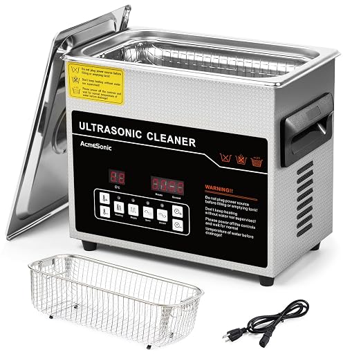 Ultrasonic Cleaner 3L Dual-Frequency Professional Digital Stainless Steel Cleaning Machine with Heater Timer for Denture, Coins, Small Metal Parts, Circuit Board, Lab Tools, etc