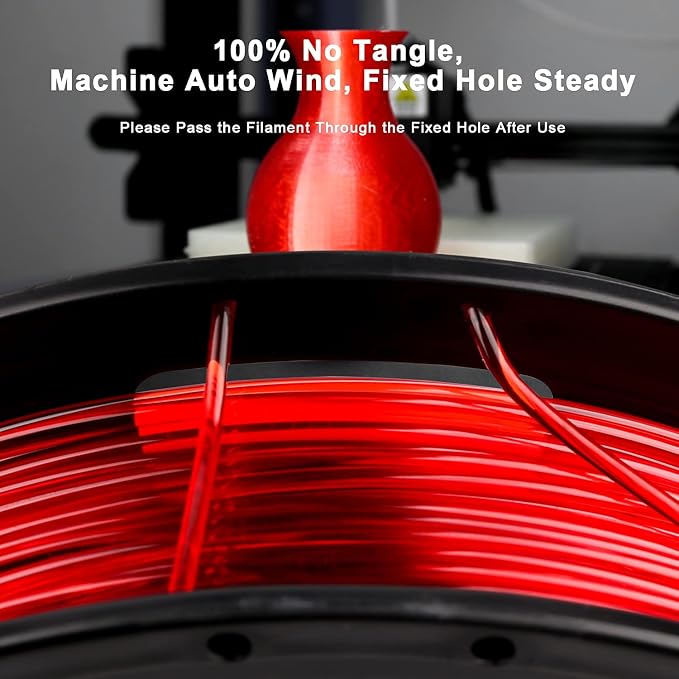 AMOLEN 3D Printer Filament Bundle, PETG Filament 1.75mm,Transcucent Clear/White,Red,Green,Blue Filament,PETG Transparent Filament with Light Transmission Feature,250g x 4 Spools Set
