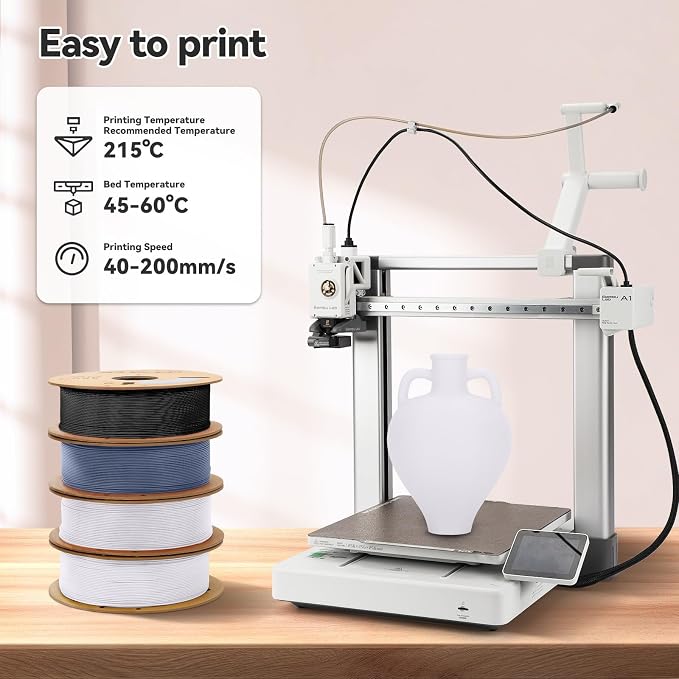 3DHoJor 6KG Matte PLA Filament 6KG Bundle 1.75mm PLA 3D Printer Filament, 6 Pack 1kg(2.2lbs) Cardboard Spool, Dimensional Accuracy +/- 0.03mm, Fit Most FDM Printer (Bundle A)