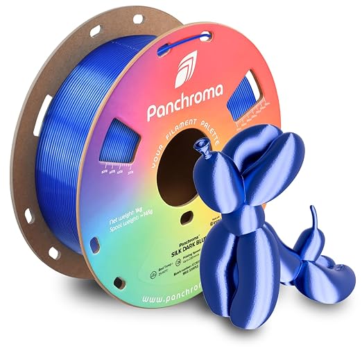 Polymaker Panchroma Silk PLA Filament 1.75mm, 1kg, Dark Blue | Neatly Wound, High-Gloss Finish PLA, Easy Print & Smooth Feeding, Compatible with Bambu Lab & Most 3D Printers