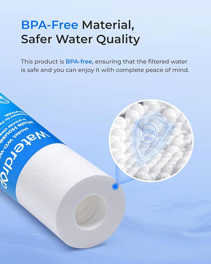 Waterdrop 20 x 4.5 Inch Whole House Water Filter Replacement Water Filter Sediment and Carbon Filter Cartridges, Pack of 4