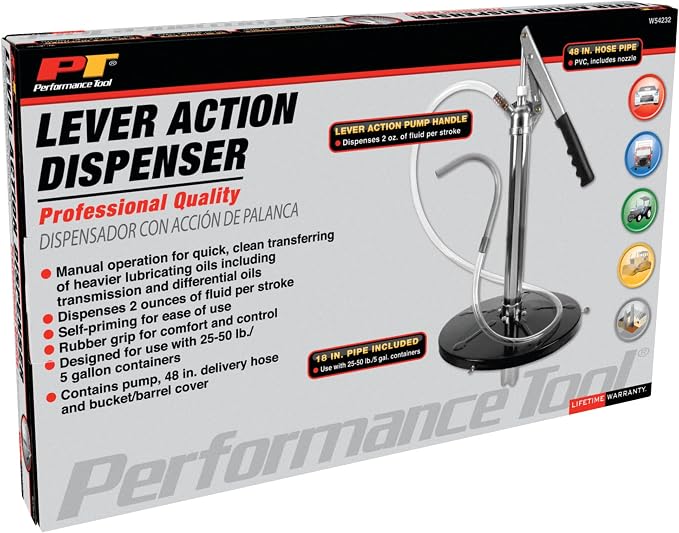 Performance Tool W54232 Lever-Action Bucket Pump for 5 Gallon Pails, Black (Pack of 2)