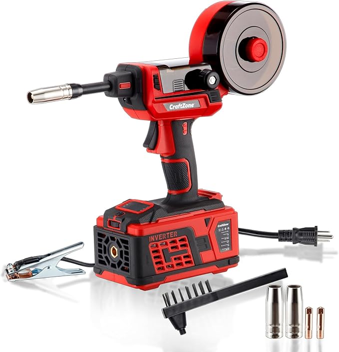 Handheld MIG Welder | Easy Operation Flux Core Welder with Overheat & Voltage Protection, Portable Gasless Handheld Gun | Lightweight 110V for Home DIY & Auto Repair