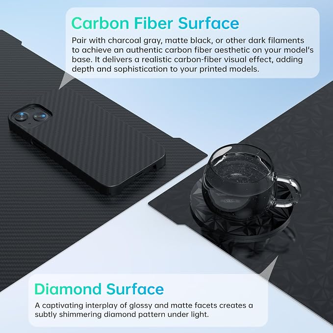 BIQU Designer Smooth PEO+Smooth PET Double Sided Build Plate for Bambu-Lab H2D/H2S 3D Printers 346x355mm Spring Steel Flexible Sheet Removable Surface Platform
