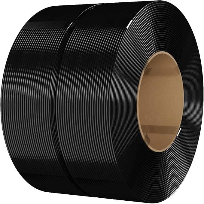 eSUN PLA Basic Refilament 1.75mm, 3D Printer Refill High Speed PLA for Fast Printing, 1KG per Roll, 2 Rolls Spoolless 3D Printing Filament for High Speed 3D Printers, Black