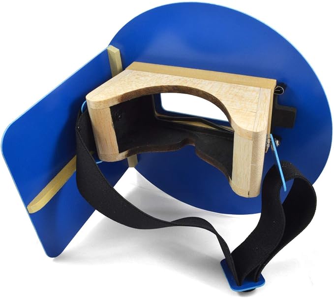 Wendy's Pancake Welding Hood Helmet w/Strap - Right Handed - Blue