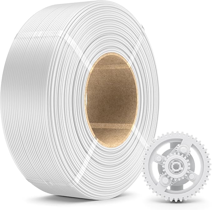 SUNLU PLA+ Refill Filament Refill 1.75mm 1KG, 3D Printer Filament PLA Plus, No-Spool White PLA Plus Filament for Reusable Spools Compatible with Bambu Labs Filament, 1KG Roll, White