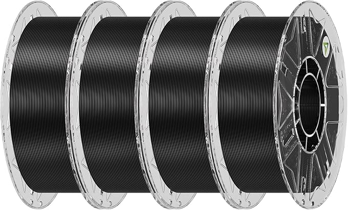 Creality Hyper PLA Filament 1.75mm Bundle 4KG, RFID 3D Printer Filament for High-Speed Printing up to 600mm/s, ±0.03mm Accuracy, 3D Printing Filament for Most 3D Printers (Black&Black&Black&Black)