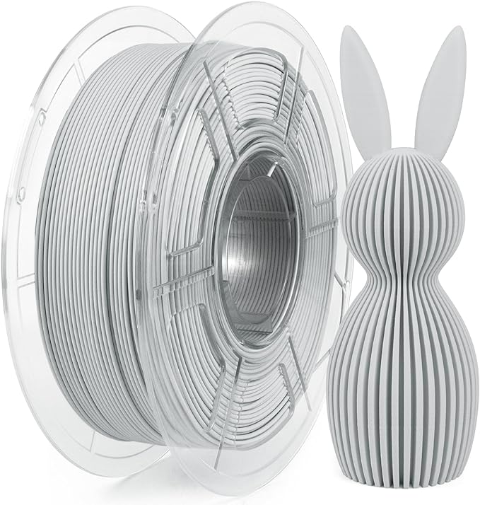 iSANMATE High Speed Matte PLA+ 3D Printer Filament, Matte Grey PLA+ Filament 1.75mm Designed for High Speed 30-600mm/s, Fast Printing Speed PLA, Dimensional Accuracy ±0.02mm, 1kg Spool (2.2lbs)