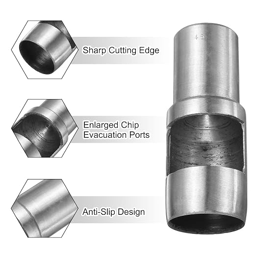 HARFINGTON Leather Round Hole Punch, 45mm Hollow Hole Puncher Cutter Carbon Steel Circle Hole Punching Cutting Tool for Belt/DIY Leather Craft