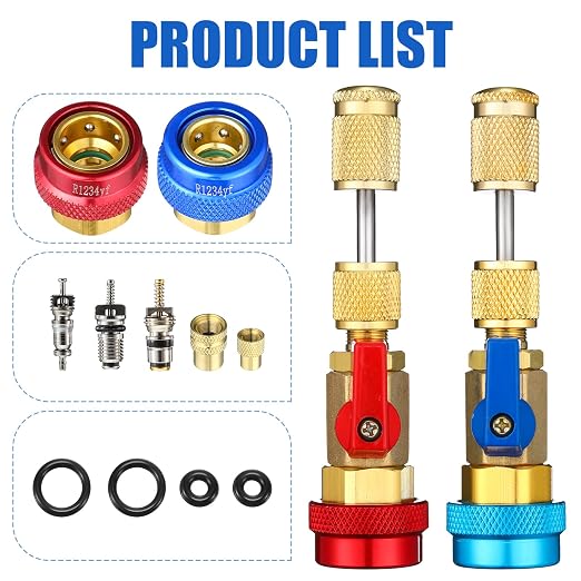 Frienda R134A R1234YF Valve Core Tool 35 Pcs Air Condition Valve Core Refrigeration Schrader 3 Pcs Remover Tool with 20 Pcs O-Ring Rubber Seal for Car(A/c R12 R22 R410 R134a R1234yf)