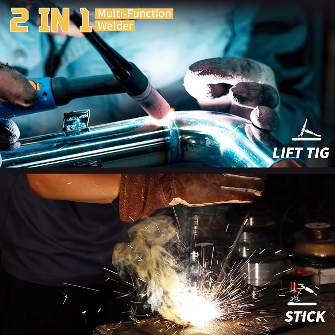 110V 135A Stick Welder Lift Tig Welder Digital Welding Machine with Overheat Protection,Electrode, Digital Screen, Quick Connector with Hot Start - MINI MMA Arc Welder(YELLOW)