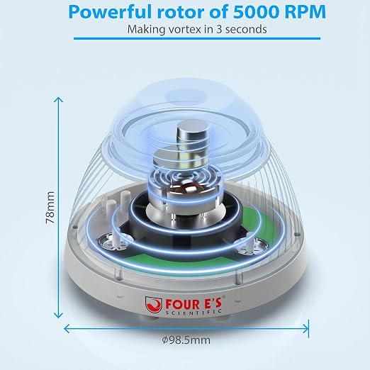 FOUR E'S SCIENTIFIC 5000 RPM Vortex Mixer Paint Shaker, Fast Mixing Touch Mode for Miniature Paint, Lash Extensions Adhesive, Nail Polish