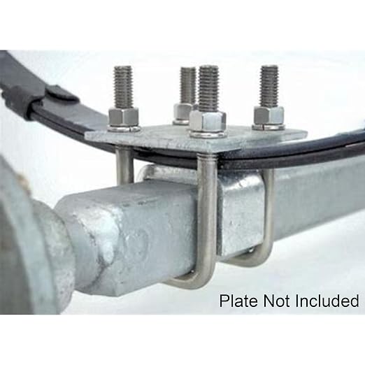 A.A Square U Bolt with Hardware for Boat Trailer, Galvanized Steel, 1/2" Diameter x 3-1/16" x 3-5/16" for 2x3 Beam (4 Pack)