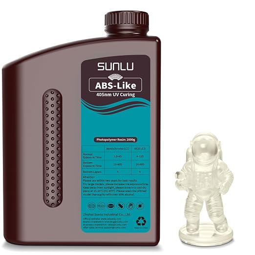 SUNLU Upgraded 2KG ABS Like Resin with Enhanced Strength and Toughness,High Compatibility 3D Printer Resin, 2000G Clear